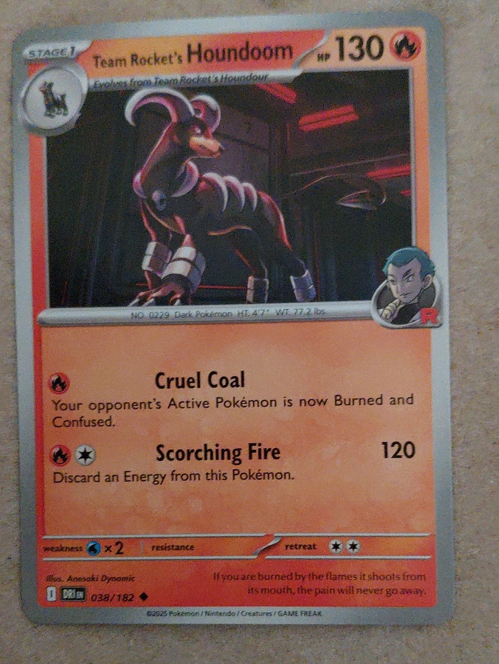 Team Rocket's Houndoom Trading Card - Orange